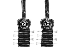 AMRTA Lot de 2 porte-tees de golf en cuir avec marqueur de balle