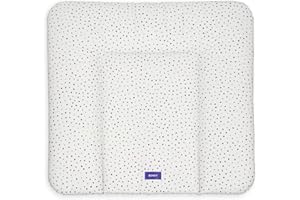 BONKY® Wickelauflage 75x72 cm - weiche Wickelunterlage - Baby Wickeltischauflage - Wasserdischt - Abwaschbar - Made in EU - 100% Oeko TEX - Punkte