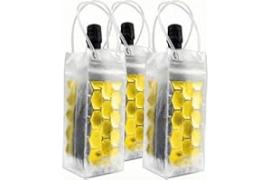 HI FINE CARE Bolsa enfriadora de vino, bolsa de hielo para botella de vino y cerveza enfriamiento instantáneo y mantiene tu bebida fría, mantiene fresca y fría, vino champán (amarillo)