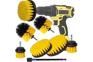 ROIIKETU Drill Brush Attachment Set -Drill Cleaning Set Power Scrubber Brush for Cleaning with Extend Attachment Drilling Brushes for Grout, Floor, Tub, Tile, Shower,Kitchen (7)