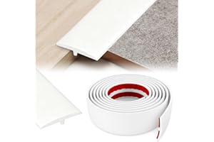 YushengTai Profilo di Transizione Pavimento, 5 CM x 1 M Profilo di Raccordo per Pavimenti A Forma di T, Profili per Piastrelle per la Connessione tra due Piastrelle per Pavimenti (Bianco)