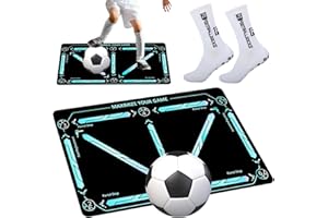 NHEMEYLP Football Training Mat 90x60cm - Non-Slip Mastery Mat for Dribble and Ball Control - Step Training Accessories for Children - UK