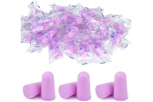 YINGERTOOL 30 par ultramiękkich piankowych zatyczek do uszu, 36 dB SNR, redukcja szumów, do spania, ochrony słuchu, podróży, nauki, koncentracji, placu budowy, fioletowe, jeden rozmiar