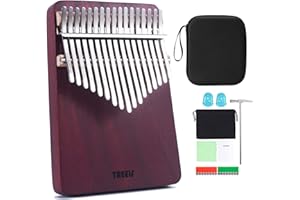 TREELF Kalimba 17 Tasten Daumenklavier Mbira Fingerklavier Geschenke für Kinder und Erwachsene Anfänger (rot)