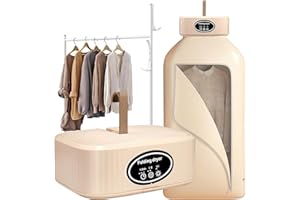 ODIKALA Secadora eléctrica portátil, mini secadora de ropa de 600 W, 2 velocidades, con bolsa de secado, desinfección por rayos ultravioleta, silenciosa y eficaz para apartamento de viaje camping (Kaki)