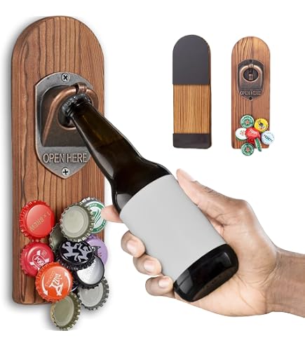 Décapsuleur Magnétique Mural Avec Récupérateur De Capsules - Noir, Pour Frigo Ou Mur