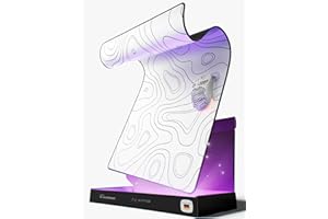 Nyfter - Gamingowa podkładka pod mysz XXL, biała, wzór topograficzny, 900 x 500 mm, rozmiar premium, duże szwy krawędzi, trwała, z high-end Glide i antypoślizgową podkładką pod mysz Speed Gaming