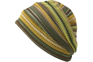 CHARM Bonnet Homme Chapeau Femme Crochet - Casquette Ete De Style Tricot Coloré Peruvien Boho Vintage Léger Unisexe