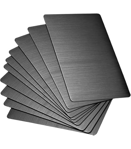 Lot De 50 Cartes De Visite En Métal Vierges - 3.4x5.1 Cm, épaisseur 0.6 Mm, Bleu Foncé, Gravure Laser Possible