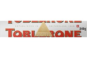 Toblerone Chocolate Blanco Suizo con Nougat de Miel y Almendras, Formato Grande, 340G, Formato Versión actual