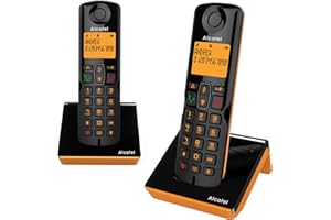Alcatel S280 duo orange Telephone sans fil duo, mains libres, Repertoire 50 noms et numeros fonction blocage des appels indésirables,