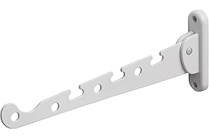 Metafranc Wachlarz do ubrań biały - 290 x 30 mm - nośność 20 kg - wytrzymały materiał - oszczędność miejsca funkcja składania/wieszak na ubrania/hak ścienny/składany hak/urządzenie do