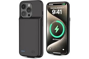 BOANV Akkuhülle für iPhone 15 pro max, neues Upgrade mit hoher Kapazität, wiederaufladbares Ladefach, schützendes tragbares Smart Backup Ladegerät für iPhone 15 pro max(1 Pack)