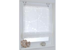 Kutti Tenda a Pacchetto Cadena Semitrasparente Tendine con Occhielli Bianco 80 x 140 cm