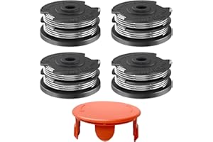 JAMSSOW 4 bobinas de repuesto para cortabordes Bosch F016800351, bobina de hilo para Bosch Art 30-36 LI, AdvancedGrassCut36, Art 24/27/30/24+/27+/30+, 6,1 m de longitud (4 bobinas y 1 tapa)