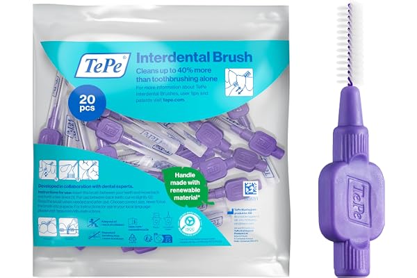 Brossettes Interdentaires, Originales, Violet, 1.1mm/ISO 6, 20pcs, élimine la plaque dentaire, nettoyage efficace entre les dents, pour espaces larges