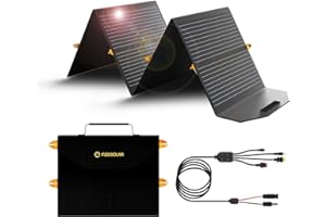 FlexSolar 120W Portable Solar Panel,Monocrystalline Foldable Solar Charger for Power Station Generators Campervan RV Laptop Tablet Phones Off-Grid Home