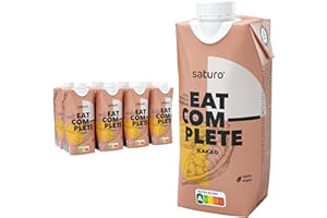 Saturo Meal Replacement Shake Chocolate | Astronaut Food with Protein & 330kcal | Drinkable Food with Valuable Nutrients | 8 x 330ml