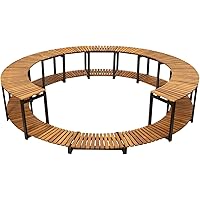 Tidyard Whirlpool Umrandung mit Stauraum Rund Poolumrandung Poolverkleidung für Spa Braun Metallhmen Massives…