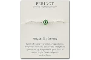 Philip Jones August (Peridot) Birthstone Bracelet Created with Zircondia® Crystals