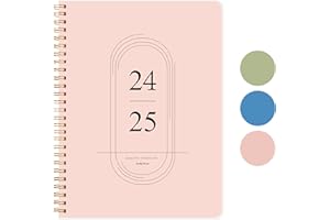 KMQOY 2024-2025 Academic Diary Planner-Diary 2024-2025 Weekly & Monthly Academic Planner, 7.3" x 9.5" January 2024 to December 2025 Calendar Planner, Flexible Cover,Twin-wire binding pink(18.5×24cm)