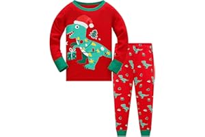 TEDD Unisex Pijamas Niño Niña Navidad Algodon Manga Larga Infantil Ropa a Juego Conjunto Edad 1-12 Años