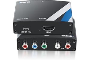 NEWCARE Component to HDMI Adapter, YPbPr to HDMI Coverter + R/L, Component 5RCA RGB to HDMI Converter Adapter, Supports 1080P Video Audio Converter Adapter for DVD PSP Xbox 360 to HDTV Monitor