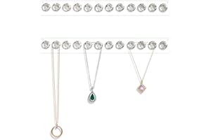 Mymazn 2 Pack Necklace Hangers Acrylic Necklaces Holder Wall Mounted Jewelry Organizer Hanging with 12 Diamond Shape Hooks, Jewelry Hangers for Necklace, Gift for Girls Women