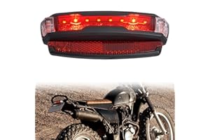 evermotor Fanale Posteriori a LED, 6-58V Fanale Posteriore per Bicicletta Approvati StVZO, Omologate E24 Luce Posteriore Moto con Riflettore per Portapacchi Posteriore da 50/80mm, Cavo da 1000mm