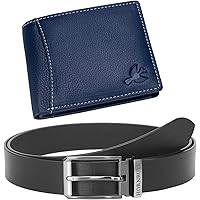 Hornbull Gift Hamper for Men | Navy Wallet and Black Belt Men's Combo Gift Set | Leather Wallets for Men | Men's Wallet…