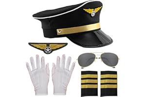 LaVenty costume de pilote capitaine de compagnie aérienne costume de pilote dress up accessoires casquette de capitaine chauffeur casquette