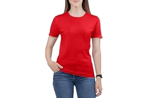 Love My Fashions Women's Round Neck Short Sleeves Plain Cotton T-Shirt