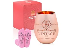 TCRZHHRX 1995 Cumpleaños Mujer, Regalos para 30 Años Mujer, regalos mujer 30 años, Regalo de Cumpleaños para Mujer, Copas de Vino y Calcetines Regalos para Esposa, Madres, Hermanas con Caja de Regalo