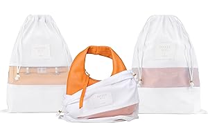 Hayden Hill Luxury Organic Cotton Dust Bags for Handbags and Shoes - 3 Pack - Small 15" - Handbag Storage, Shoe Bags for Travel, Drawstring Bags - Certified Carbon Neutral