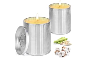 LFENYIGI Citronella Candle Outdoor 24oz Scented Candle with Citronella Oils and Soy Wax,80Hours Burning,Lemongras s Jar Candles for Outdoor Indoor Camping,Picnic,Garden,Fishing,Summer Candle Gift