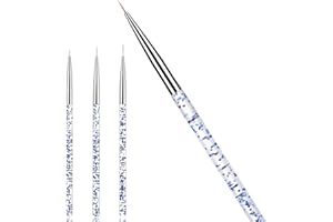 Hanyousheng Pinceaux Ongles, 3 Pcs Nail Art Pinceaux, Brosses de Ongle Art, Acrylique Nail Brush Kit, pour ​Nail Art Conception Peinture Dessin Stylo Ensemble Outil À Ongles