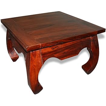 livasia Großer Opiumtisch in mahagonibraun. Beistelltisch bzw