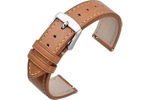 ANNEFIT Bracelet Montre 16mm 17mm 18mm 19mm 20mm 21mm 22mm, Bracelets de Remplacement Cuir à Libération Rapide pour Femme Homme