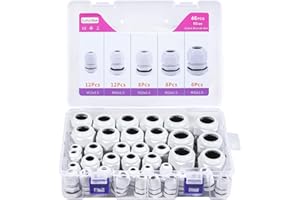 CoKeeSun 46 Pièces Presse-Étoupes Étanches, IP68 Presse Etoupe Etanche M12 M16 M20 M25 M32, Passe Cable Etanche, Connecteurs de Conduit de Câble en Nylon Réglables, pour Extérieur, Jardin
