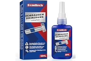 BONDTECH Schraubensicherung Mittelfest 50ml, Blau Schraubenkleber für Metallgewinde, Muttern, Bolzen und Befestigungselemente, Anaerobic, hitzebeständig