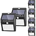 SEZAC Solar Lights Outdoor [6 Pack/3 Working Mode], SEZAC Security Motion Sensor Wireless IP 65 Waterproof for Garden Fence Patio Garage (42 LED)