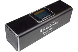 Musicman Altavoz portátil con pantalla MA Sonido estéreo Radio FM incorporada Soporte de tarjetas USB TF y MicroSD Estación de sonido móvil (negro)