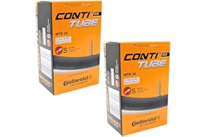 Continental 26" x 1.75-2.5 Mountain Bike Inner Tubes with 42mm Presta Valve (Pair), Black