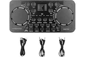 WANGCL V300 Pro Live Streaming Sound Card Bluetooth 4.0 Noise Reduction Live Broadcast Sound Card Audio Mixer for Live Streaming Re-Cording Singing