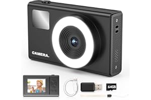 CTALYN Aparat cyfrowy w stylu vintage, karta 64 GB, kompaktowy aparat dziecięcy, aparat fotograficzny, aparat cyfrowy, mini aparat cyfrowy w stylu retro, małe zdjęcia dla dzieci, nastolatków, początkujących,