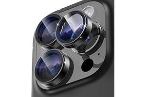 Jurqqer Camera Protection for iPhone 16 Pro Max/iPhone 16 Pro, [Scratch-Resistant & Stable] 9H Ultra Thin Tempered Glass, Camera Protection Made of Aluminium Alloy, Easy Installation, Black