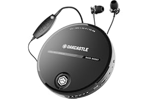 Lettore CD Portatile Oakcastle CD10 con Cuffie | CD, CDR, CDRW, MP3 | Funzione Anti-Skip ESP, Bass Boost, Blocco Tasti | 7 Ore di Autonomia | Alimentazione a Batteria o USB