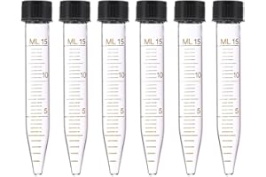 PATIKIL 15ml Centrifuge Tubes, 6 Pcs Glass Graduated Centrifuge Vials with Screw Cap Conical Bottom Test Tube Storage Container for Sample Laboratory Liquid