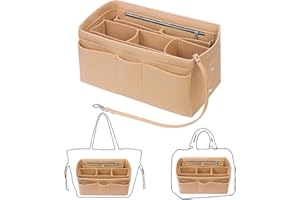 Cimvidi Organizer do torebki, filcowy woreczek z wieloma przegródkami, wkładka do torebki z breloczkiem do kluczy, duża pojemność, torebka na pranie