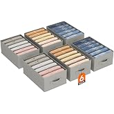 Lifewit Colmeias Storage Drawers with 6 Compartments for T-Shirts/Trousers | With Handles and Support Boards, Foldable Drawer